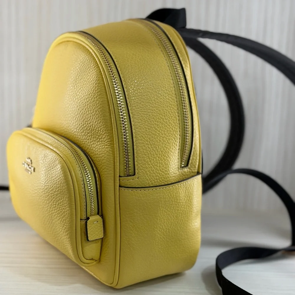 Coach Yellow Pebbled Leather Mini Backpack